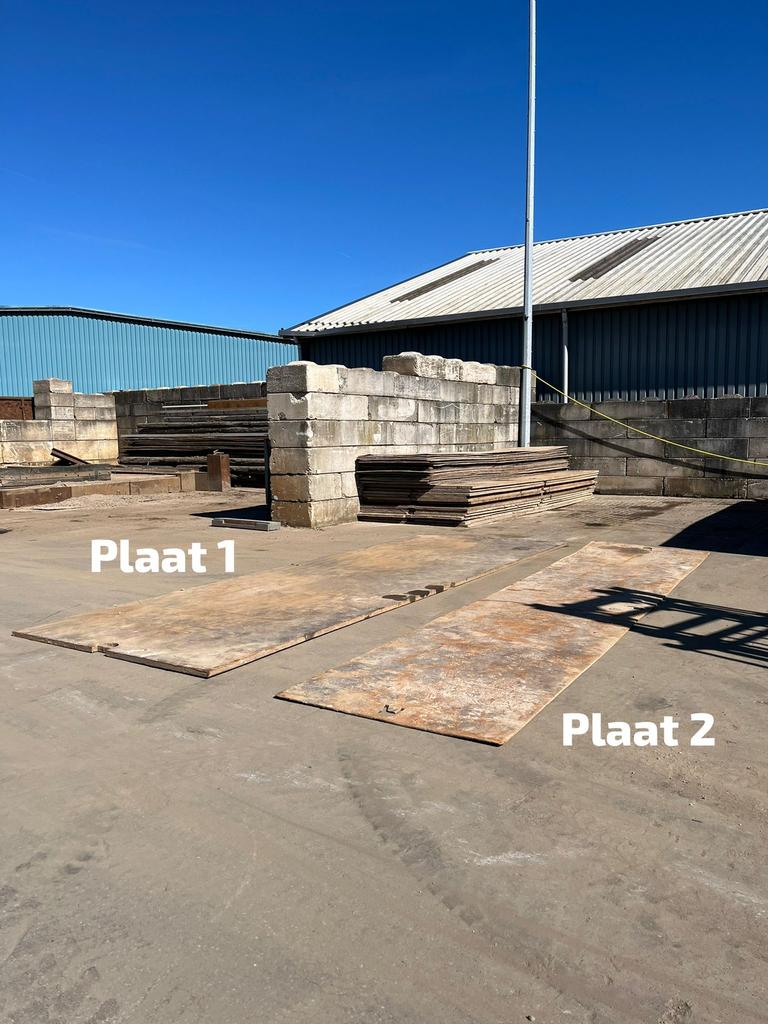 Partij stalen rijplaten, Ophalen, Gebruikt, Nvt, Nvt