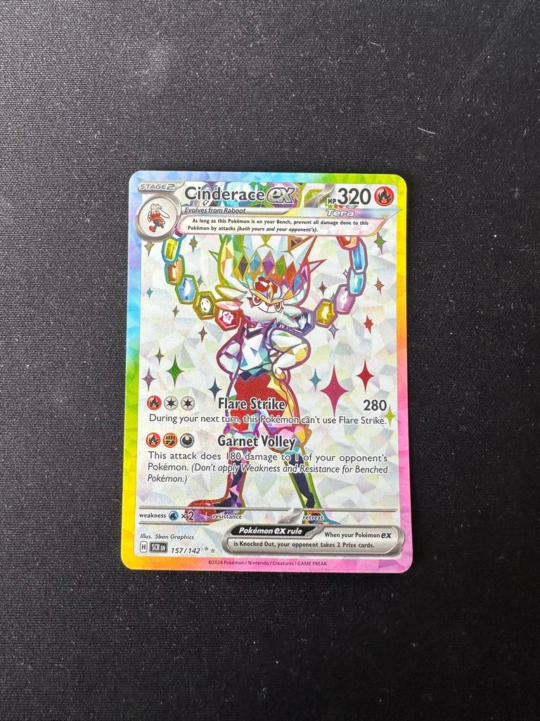 Cinderace 157/142 Pokémon kaart in Near Mint staat, Ophalen of Verzenden, Zo goed als nieuw, Losse kaart, Foil