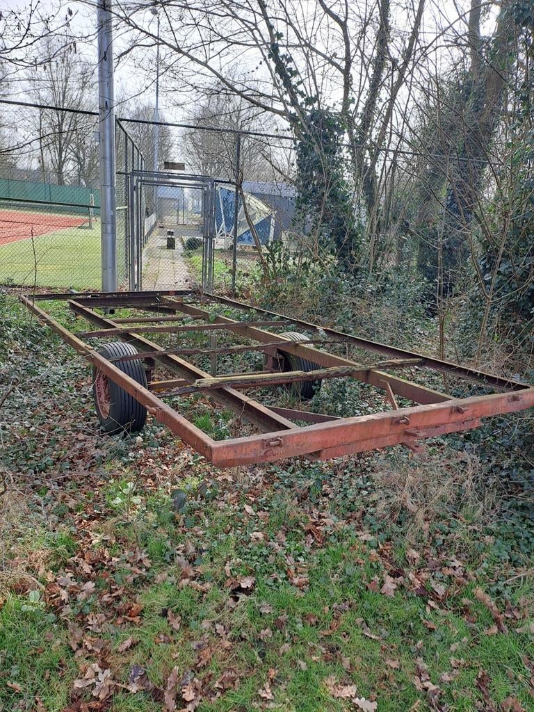 Platte kar / onderstel praalwagen - Banden nog goed, Doe-het-zelf en Verbouw, Transportwagens, Ophalen of Verzenden
