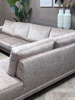 NIEUW | Luxe Velvet Velours U-Bank - Champagne - 350cm, Huis en Inrichting, Banken | Bankstellen, Luxe Velvet Velours Hoekbank Antraciet Hotel Chique Champagne