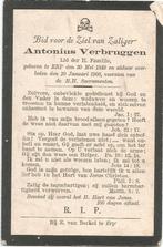 bidprentje Antonius Verbruggen Erp 1849-1903, Verzenden, Bidprentje