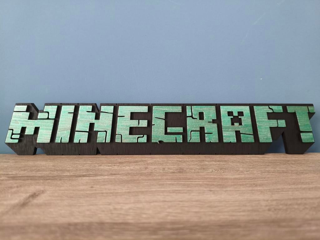 Minecraft sign – laser gesneden – 40 cm breed, Ophalen of Verzenden, Nieuw, Overige typen