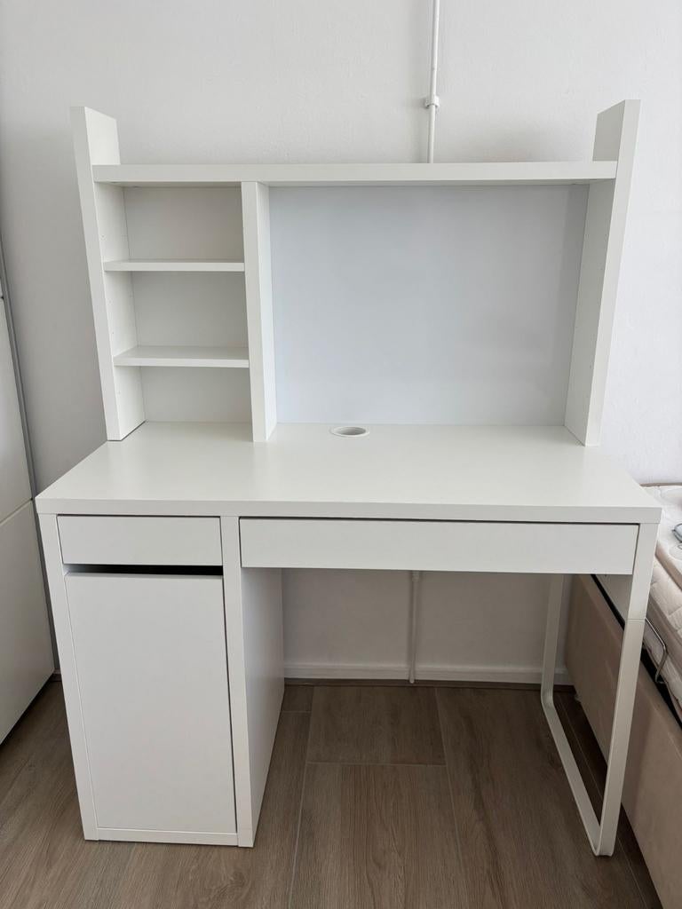 Wit bureau met opzetstuk en opbergruimte, Ophalen of Verzenden, Gebruikt