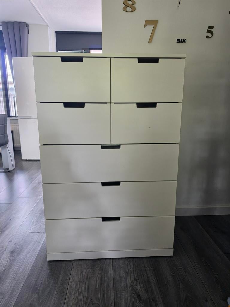 Ikea Nordli ladekast wit met 7 lades., Huis en Inrichting, Ophalen, 5 laden of meer, 50 tot 100 cm, Zo goed als nieuw