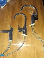 2 nieuwe keukenkranen + 1wastafelkraan, Minder dan 50 cm, Nieuw, Grijs, Ophalen of Verzenden