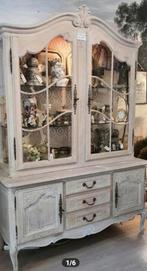 Eiken Queen Ann vitrinekast, Glas, Mandysmaison, 5664HM, Ophalen of Verzenden