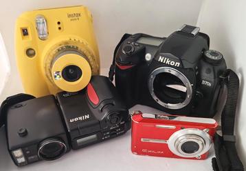 4 Defecte camera's (2x Nikon + Olympus,dig.) + Instax Mini 9