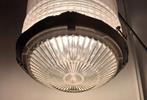Vintage industriële Franse Holophane Hanglamp Industrieel, Ophalen, Gebruikt, Vintage industrieel, Glas