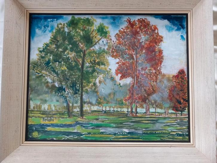 Karel van Vlaanderen - Weide in Limburg, Antiek en Kunst, Kunst | Schilderijen | Klassiek, Ophalen of Verzenden