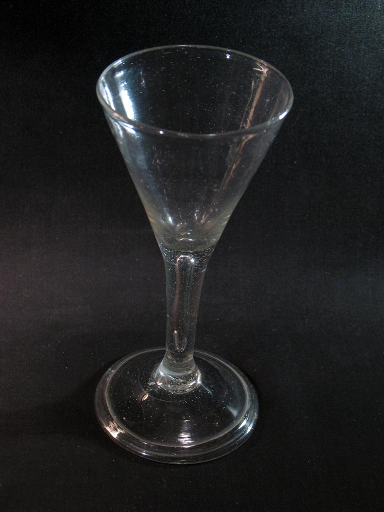Kelkglas antiek glas met luchtbel in stam 1735. 1965, Antiek en Kunst, Ophalen of Verzenden