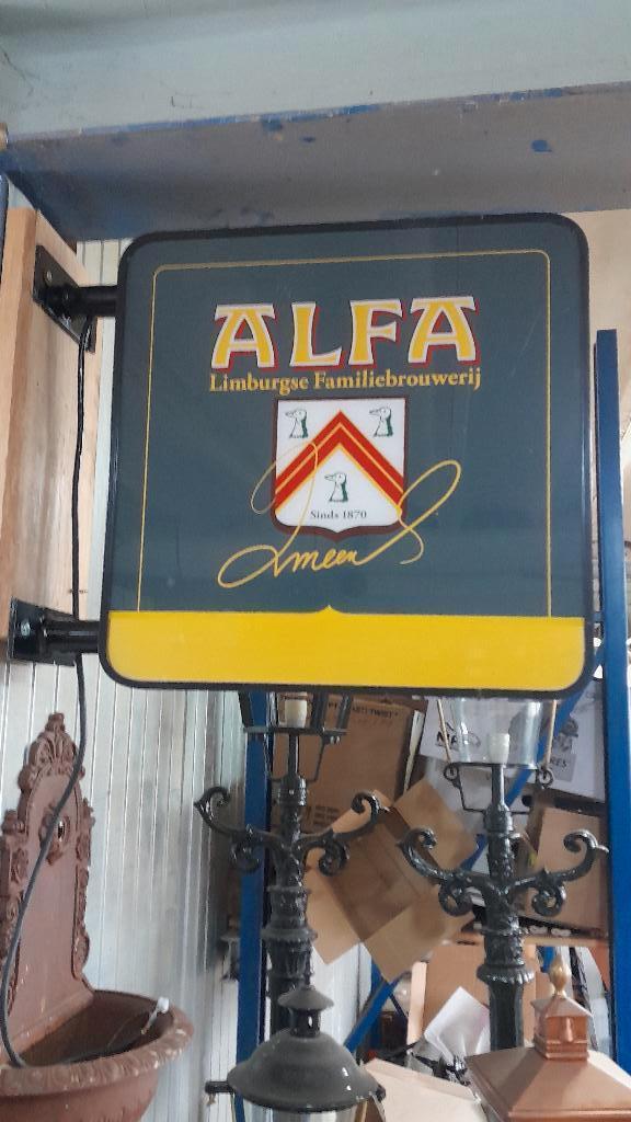 lichtreclame alfa bier, Verzamelen, Biermerken, Nieuw, Reclamebord, Plaat of Schild, Overige merken, Ophalen of Verzenden