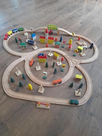 Houten trein set houtentrein te koop beschikbaar voor biedingen