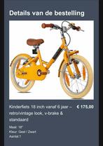 Nieuwe gele 18 inch kinderfiets in doos, Fietsen en Brommers, Fietsen | Kinderfietsjes, Ophalen of Verzenden, Nieuw, 16 tot 20 inch