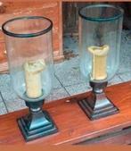 Vintage Windlichten Koper & Glas, Antiek en Kunst, Ophalen of Verzenden, Glas