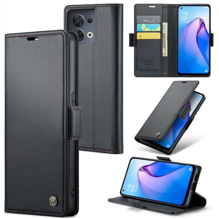 CaseMe Luxe Wallet Case voor OPPO Reno8 5G _ Zwart, Telecommunicatie, Mobiele telefoons | Hoesjes en Frontjes | Overige merken