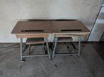Antieke, vintage, retro schoolbankjes, Ophalen, Gebruikt, Bureau