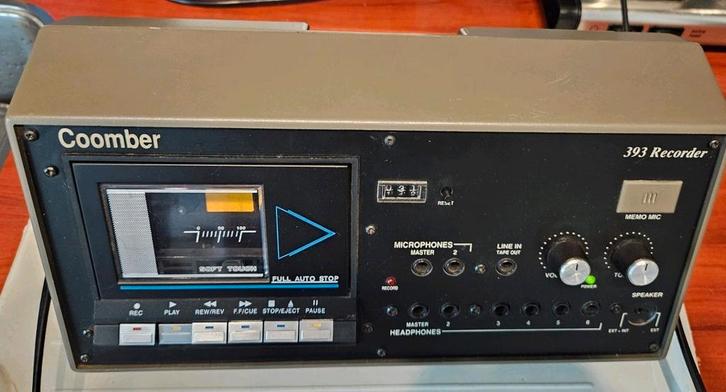 COOMBER CASSETTE RECORDER TYPE 393-7-S, Audio, Tv en Foto, Cassettedecks, Enkel, Overige merken, Tape counter, Ophalen of Verzenden