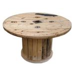 Kabelhaspel tafels, Ophalen, Gebruikt, Rond, Hout