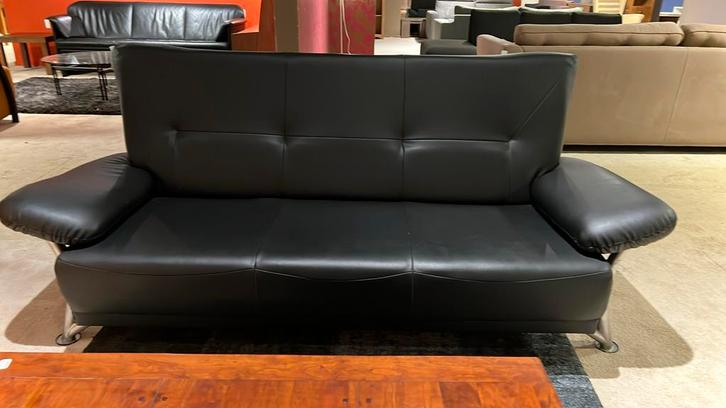 Moderne leren bank, Huis en Inrichting, Banken | Sofa's en Chaises Longues, Gebruikt, Driepersoons, 200 tot 250 cm, 75 tot 100 cm