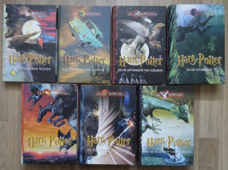 Harry Potter - J.K. Rowling - 7x hardcover - IZGST, Boeken, Kinderboeken | Jeugd | 10 tot 12 jaar, Gelezen, Fictie, Ophalen