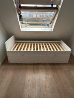 IKEA Släkt - bedframe met onderbed en opberger, Huis en Inrichting, Ophalen, 90 cm, Eenpersoons, Wit