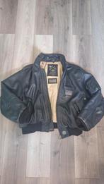 Nickelson Leren Bomberjack XL Vintage Military, Zwart, Nickelson, Maat 56/58 (XL), Ophalen of Verzenden
