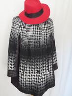 LEBEK, Charmante coat in bekende ruit mt 42/44, Kleding | Dames, Jassen | Winter, Verzenden, Zwart, Zo goed als nieuw, Maat 42/44 (L)
