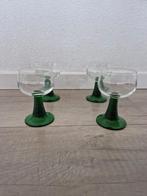 4 wijnglazen roemer groen glazen vintage retro frane, Ophalen of Verzenden, Zo goed als nieuw, Overige typen