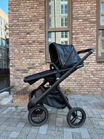 Dubatti zwart lederen kinderwagen + cybex maxicosi, Kinderen en Baby's, Kinderwagens en Combinaties, Ophalen, Overige merken