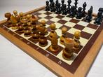 Schaakbord veldmaat 45 mm met OKWA schaakster schaakstukken, Ophalen of Verzenden, Gebruikt