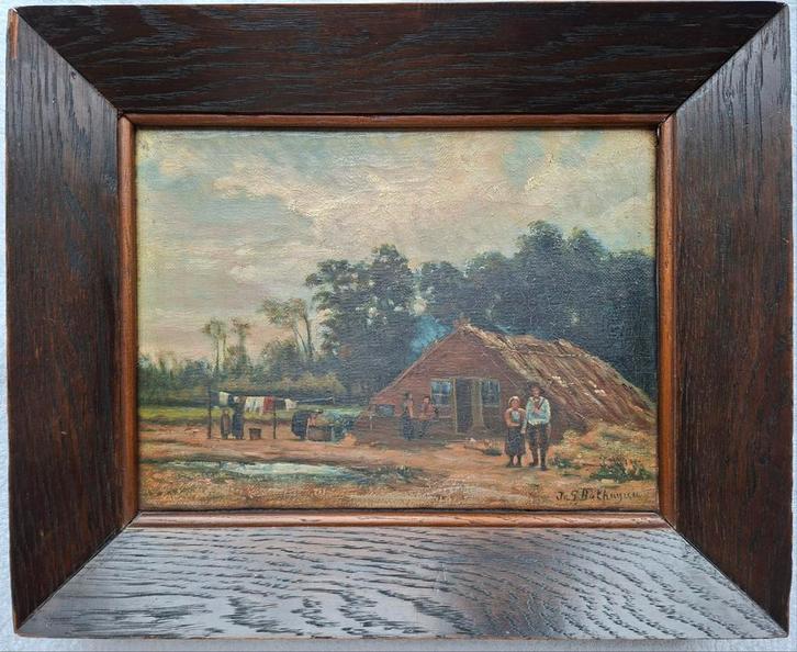 Schilderij Haagse School van J. v. S. Bakhuyzen, Antiek en Kunst, Kunst | Schilderijen | Klassiek, Ophalen of Verzenden