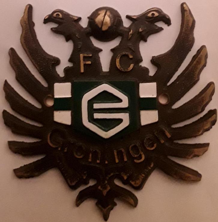 F.C. Groningen  schildje brons., Verzamelen, Speldjes, Pins en Buttons, Zo goed als nieuw, Overige onderwerpen, Ophalen of Verzenden