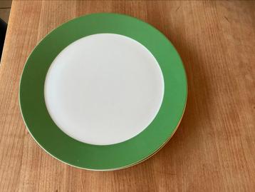 2 Arzberg Tric borden - dinerborden - groene rand beschikbaar voor biedingen