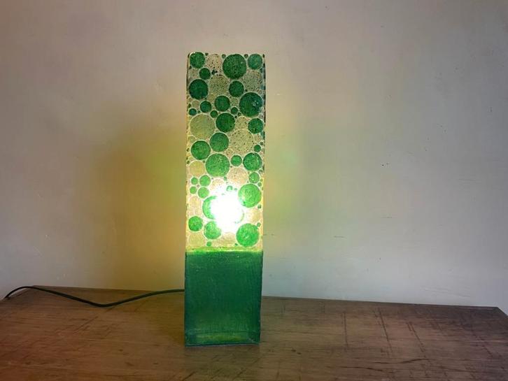 Vintage Lamp Tafellamp Schemerlamp Memphis Style groen Frans, Antiek en Kunst, Antiek | Lampen, Ophalen of Verzenden