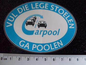 sticker Carpool logo vul die lege stoelen ga poolen  beschikbaar voor biedingen