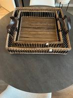 Riviera Maison rattan dienbladen set van 2, Ophalen, Zo goed als nieuw, Hout