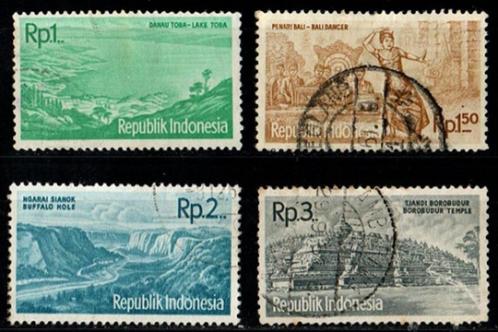Indonesië nr. 296-299 Toerisme Indonesie 1961 gestempeld, Postzegels en Munten, Postzegels | Azië, Gestempeld, Zuidoost-Azië, Ophalen of Verzenden