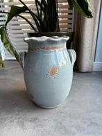 Grote blauwe vaas bloempot, Ophalen of Verzenden, Blauw, Aardewerk of Porselein, Minder dan 50 cm