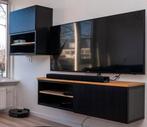 IKEA BESTÅ kast – zwart met eiken (12038 cm), Ophalen, 100 tot 150 cm, Zo goed als nieuw, Minder dan 100 cm