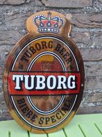 Emaillebord Tuborg bier, Ophalen of Verzenden, Zo goed als nieuw, Reclamebord, Plaat of Schild, Overige merken