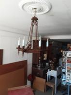 Kroonluchter, geroest ijzer  6 armig, Huis en Inrichting, Lampen | Kroonluchters, Ophalen, Gebruikt