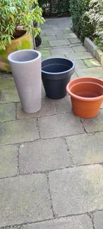 3 plantenpotten zgan, Tuin en Terras, Kunststof, Tuin, Rond, Zo goed als nieuw