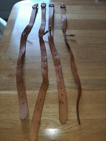 Leren muurbevestiging gymtoestellen etc, muurriem, 4x, 80 cm beschikbaar voor biedingen