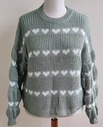 Made in Italy lichtgroene trui met hartjes mt. XL, Made in Italy, Maat 46/48 (XL) of groter, Ophalen of Verzenden, Zo goed als nieuw