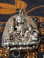 Mooie oude Oosterse Boeddha hanger van zilverbrons 6 cm., Ophalen of Verzenden