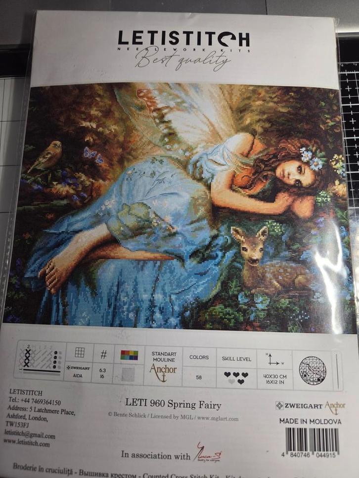 borduurpakket letistitch spring fairy, Hobby en Vrije tijd, Borduren en Borduurmachines, Nieuw, Borduurpakket, Ophalen of Verzenden