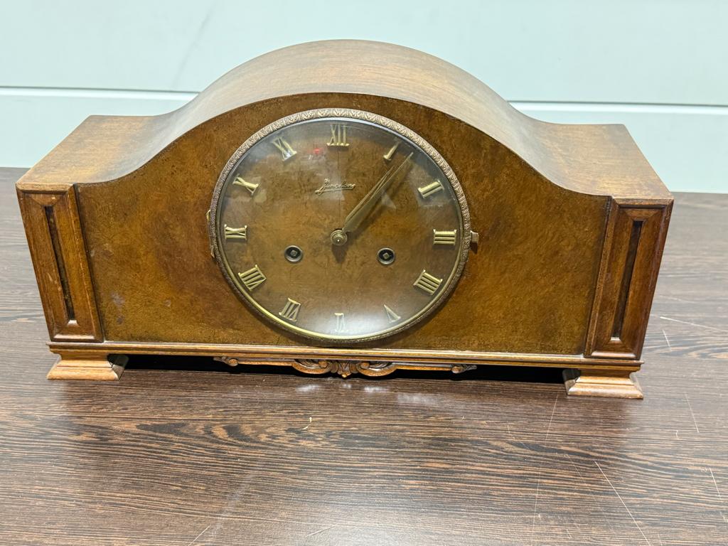 Junghans schouwklok – mechanisch – houten pendule, Ophalen of Verzenden