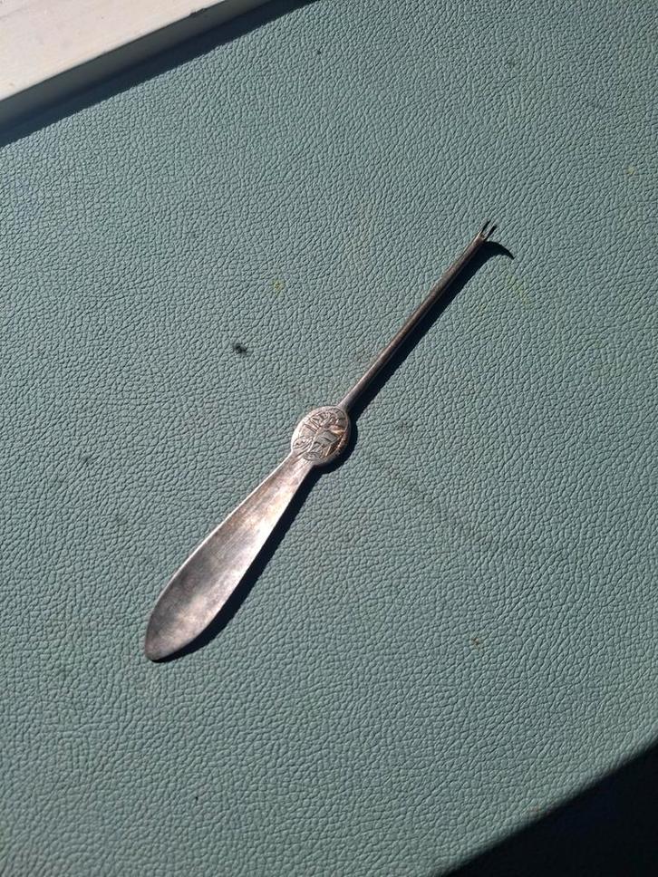 Zilveren Kreeftenvorkje, Antiek en Kunst, Antiek | Goud en Zilver, Zilver, Ophalen of Verzenden