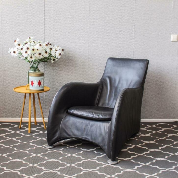 ACTIE!! 2 Montis Loge uitgevoerd in zwart leder, Huis en Inrichting, Fauteuils, Zo goed als nieuw, Ophalen of Verzenden