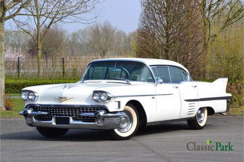 Cadillac Sedan-De-Ville (bj 1958, automaat), Auto's, Oldtimers, Bedrijf, Te koop, Cadillac, Benzine, Sedan, Automaat, Wit, Overige kleuren